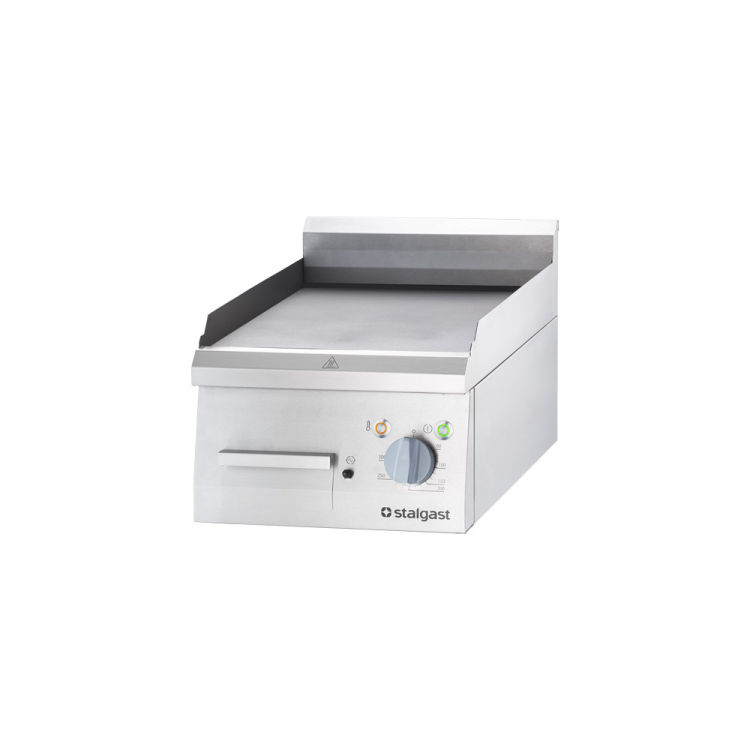 Stalgast Edelstahl Elektro-Griddleplatte als Tischgerät, glatte Grillfläche, Serie 700 ND