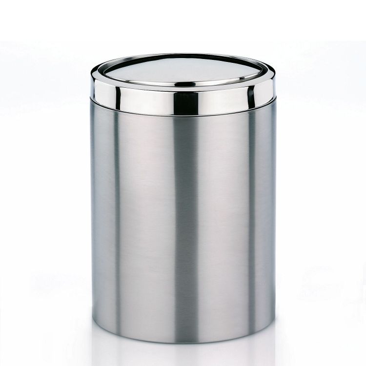 Schwingdeckeleimer Ano Edelstahl silber matt