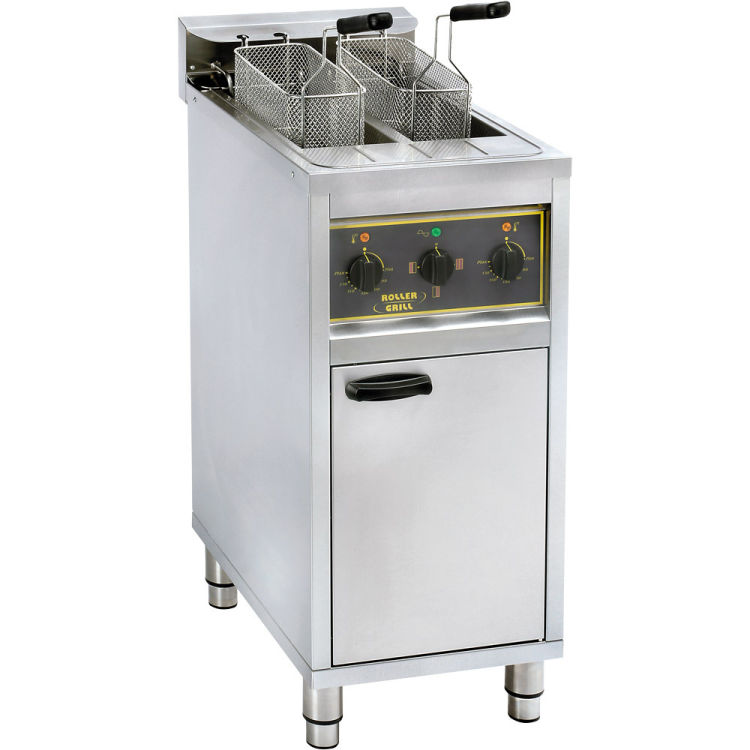 ROLLER GRILL Friteuse sur pieds avec deux cuves Ø 10 L, 400x600x980 (LxPxH), 2x 6 kW