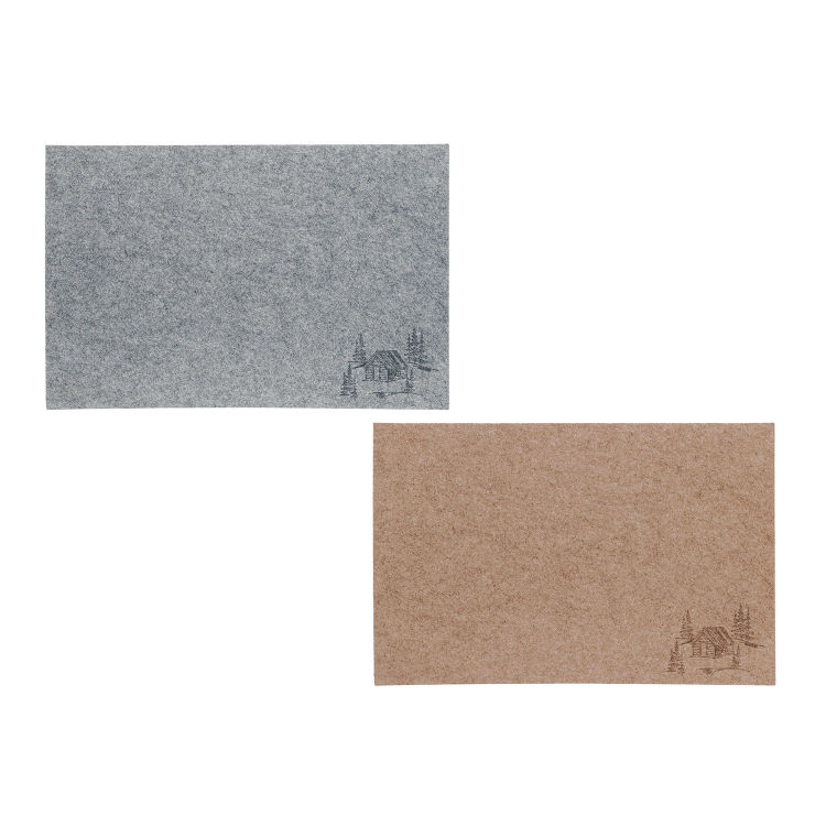 Platzset Waldhütte hellgrau rechteckig