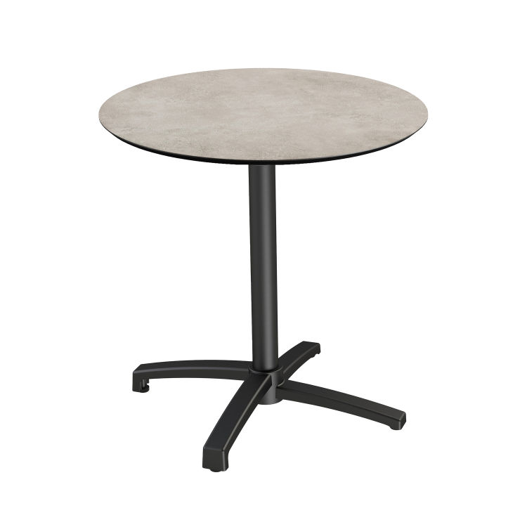 Terrassentisch X Cross Schwarz Gestell + HPL rund