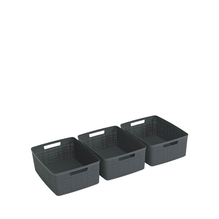 JUTE RECYCLING Aufbewahrungsbox M 12L, 3er-Set