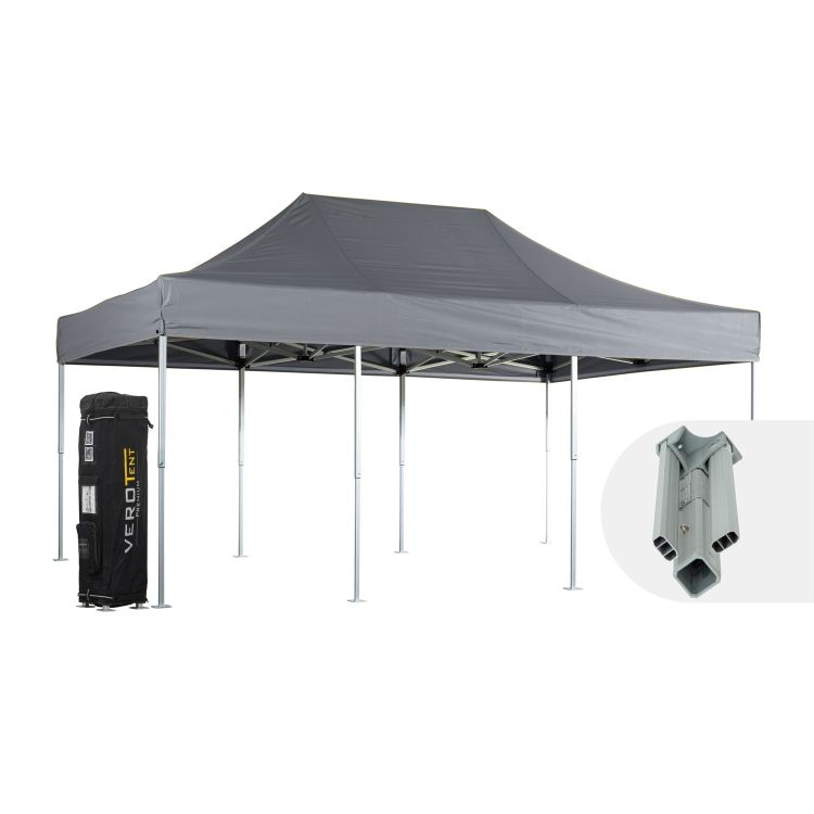 VeroTENT Faltpavillon 4x6m Classic mit Dach  4 Standbeine