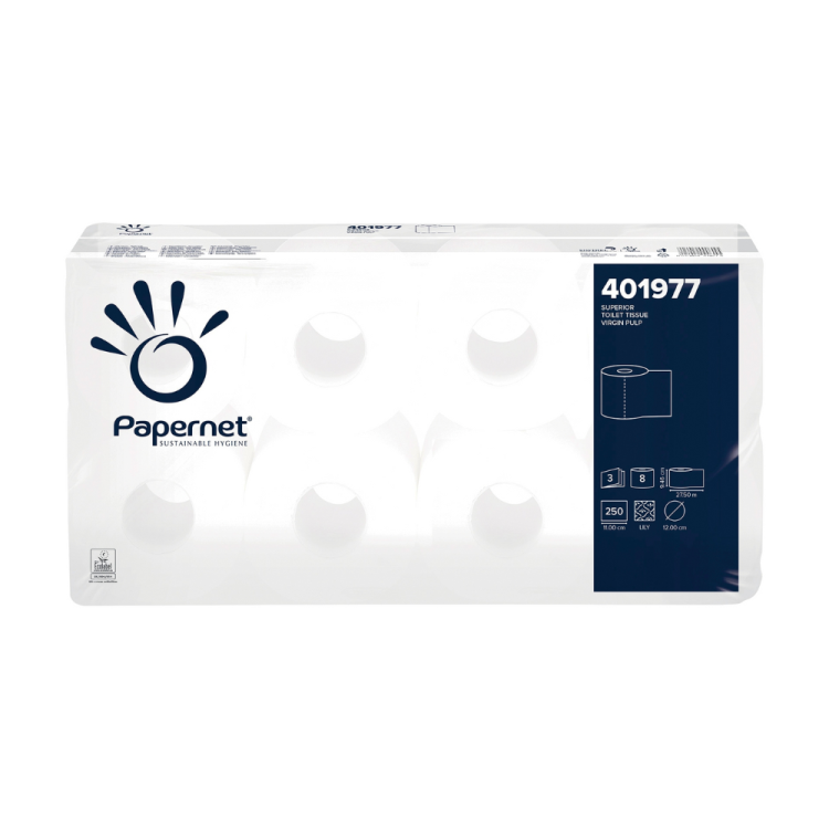 Papernet Toilettenpapier 401977, 8 Rollen, 3-lagig