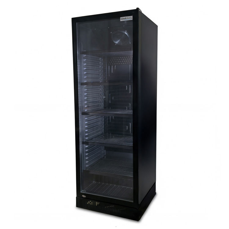 Cooldura Display-Kühlschrank 1-türig – 352 L – Weiß/Schwarz