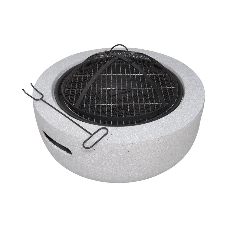 Field & Flame Dahlia Wood Burning BBQ Feuerstelle in Betongrau