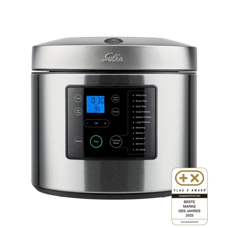 Reiskocher und Dampfgarer 3D Heizsystem, 5L Volumen, Timer, Display