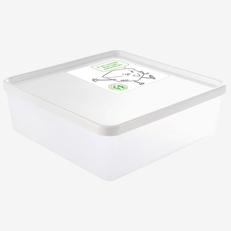 Boîte hermétique 2,5 L avec couvercle blanc - lot de 6