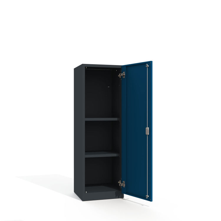 Büroschrank Premium 3 Fächer 1 Tür mit anthrazitgrauem Korpus