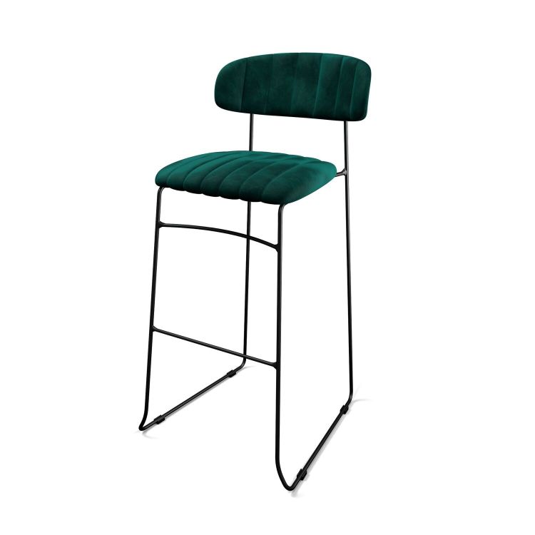 Mundo Barhocker, Velours gepolstert, feuerhemmend