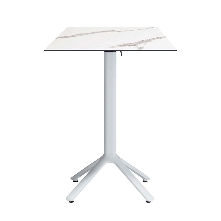 Klappbarer quadratischer Outdoor-Stehtisch Nemo weiß 60x60