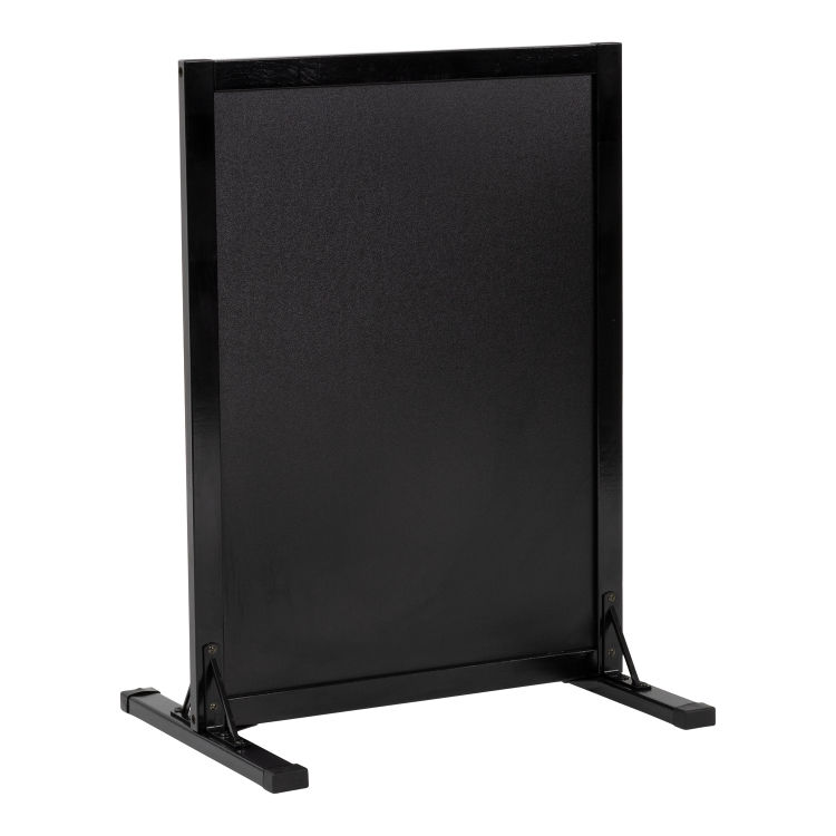 Gehwegtafel Woody – Schwarz – Holz mit lackierter Kiefer-Oberfläche – L-Form – 55x80cm