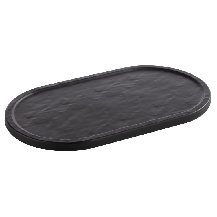 Tablett -SLATE- 28 x 15,5 cm, H: 1 cm Melamin, schwarz (passend zu APS Nr. 30336)