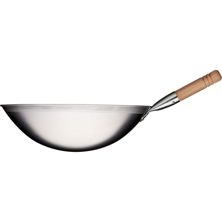 Wok en inox brossé
