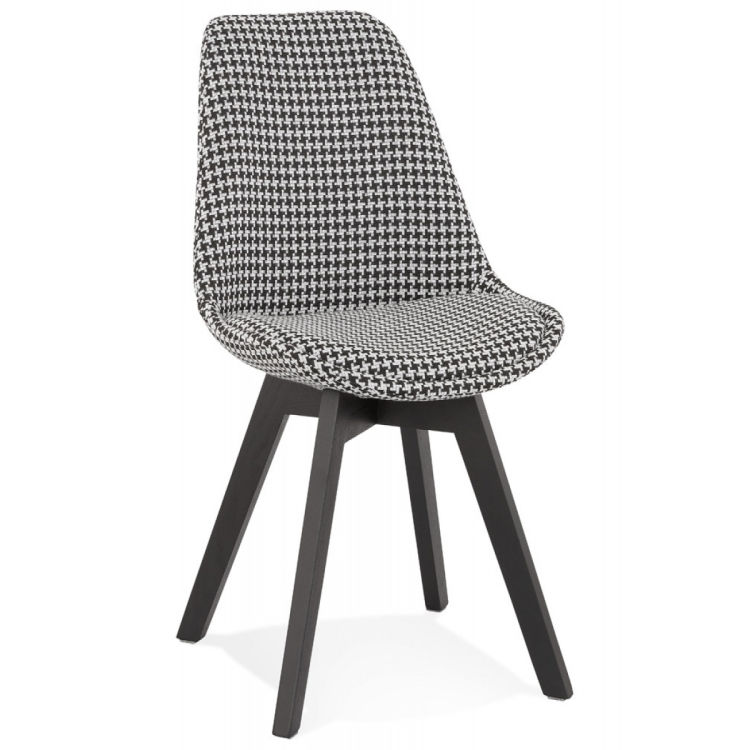 Retro Hahnentrittmuster Stuhl JOE aus Stoff