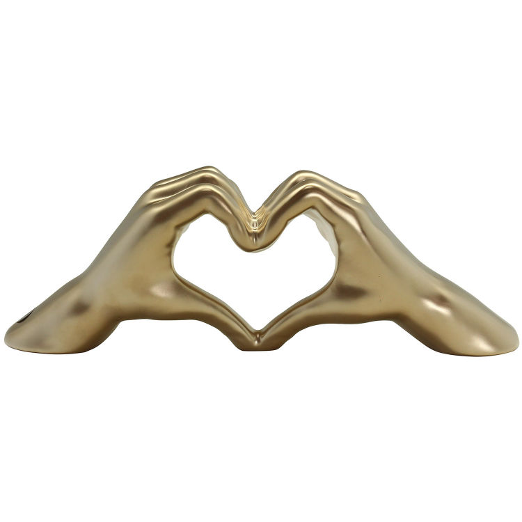Figur Hand Heart champagnerfarben