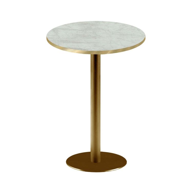 Stehtisch Rome goldmetallic rund - Dekore Steine & Kanten messingfarben