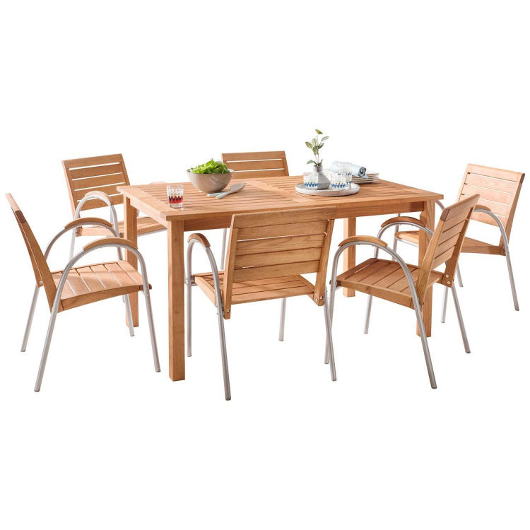 Gartenmöbel-Set 'Solano' 7-teilig, 6 Stühle, 1 Tisch 150 x 90 cm