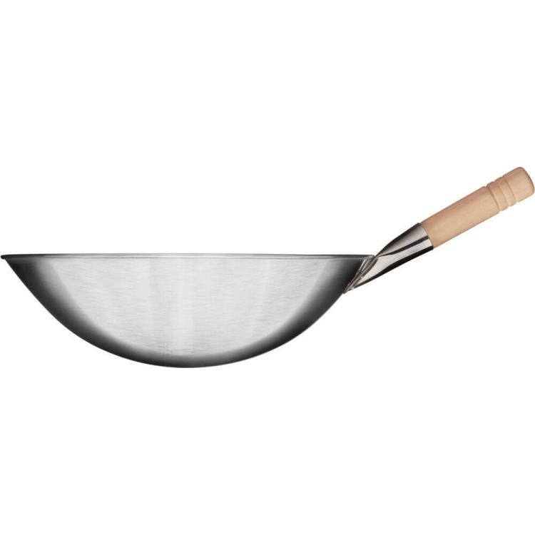 Stalgast Wok aus poliertem Edelstahl