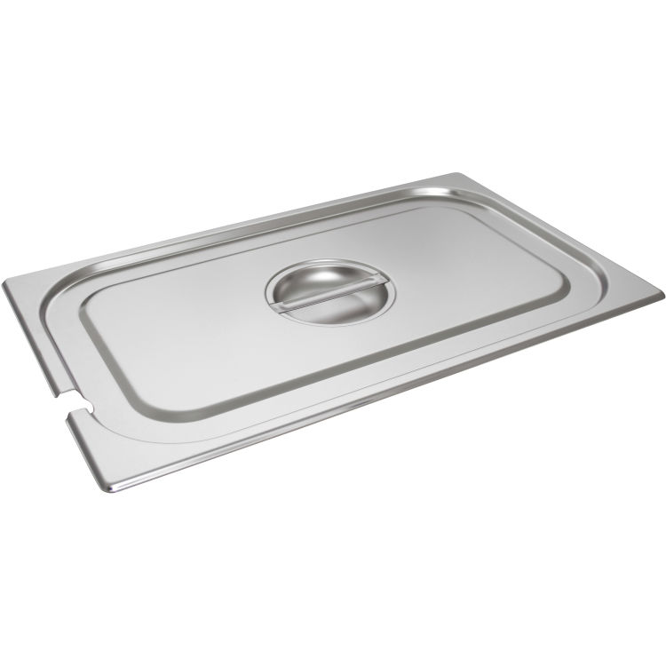 Couvercle pour bac GN 1/1 en inox avec logement pour cuillère