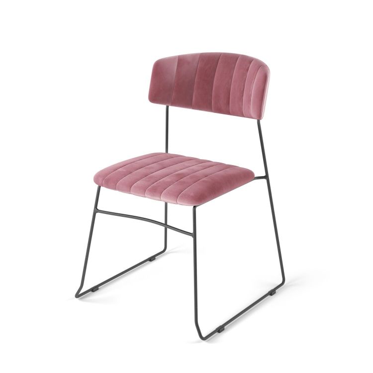 Chaise empilable Mundo, velours