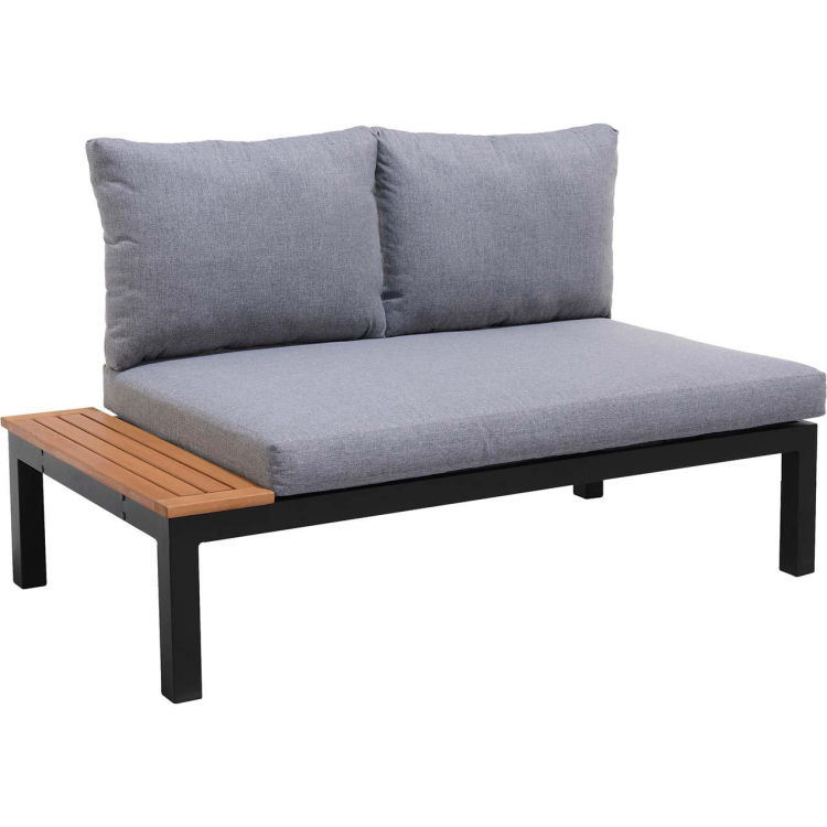 Gartensofa 2-Sitzer  'Barcelona' mit Ablage, schwarz