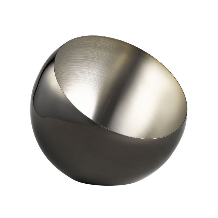 Schale -SPHERE- Ø 24 cm, H: 21 cm, 2 Liter 18/8 Edelstahl innen: mattiert außen: Gunmetal-Look
