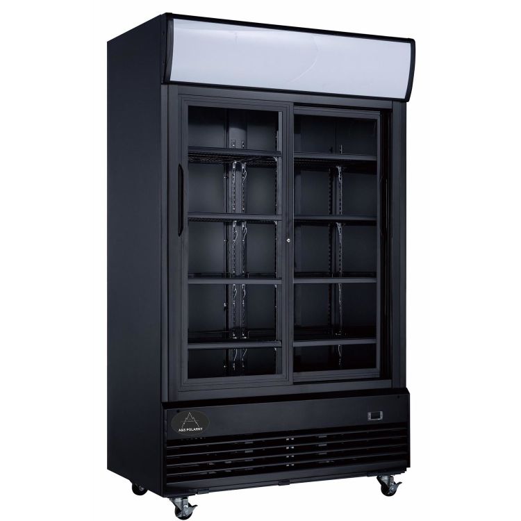 Flaschenkühlschrank 1000 L 1200x730x2072 mm, schwarz, Schiebetüren