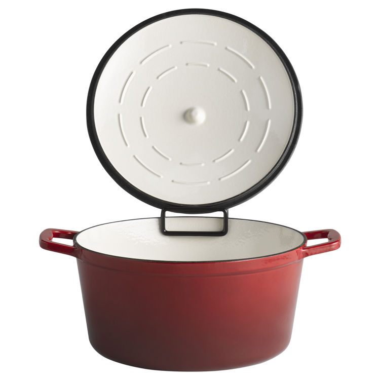 Kochtopf mit Deckel 5 STARS rot; 6l; 28x28x13cm (BxTxH)