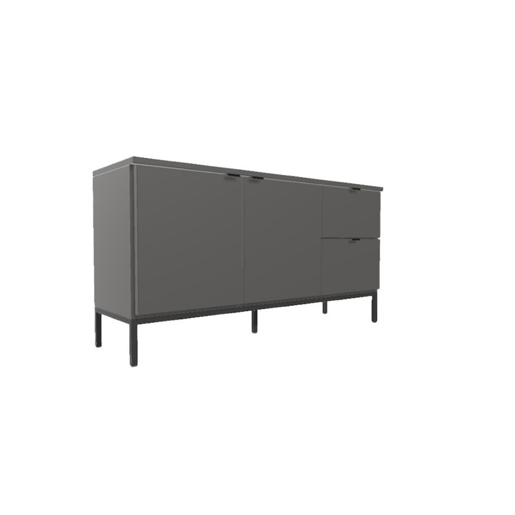 Sideboard / Kommode mit 3 Spalten und Metallgestell, 64x122x34