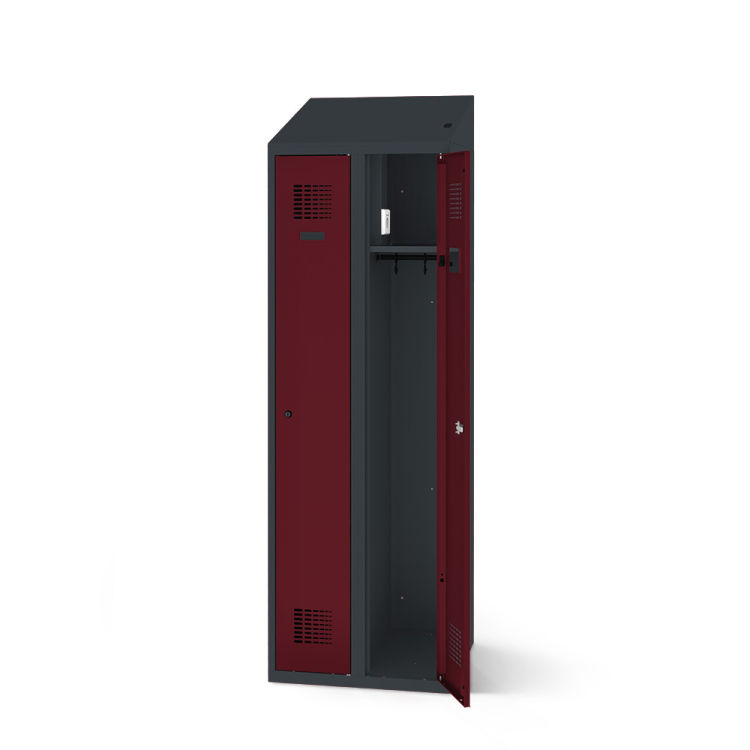 Kleiderspind mit Ladefunktion 2 Türen mit anthrazitgrauem Korpus