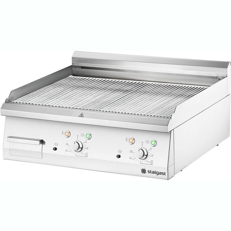 Elektrische bakplaat, verchroomd als tafelmodel, 700 ND serie - gegroefd