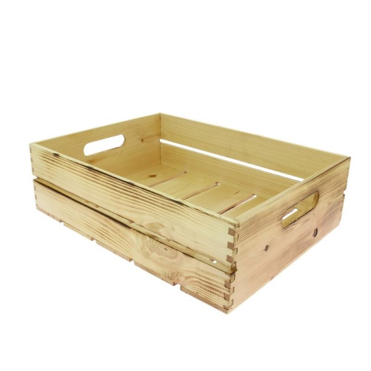Fresca Cagette Rectangle Pm Pin Vernis Effet Brule 40X30X12 Fsc