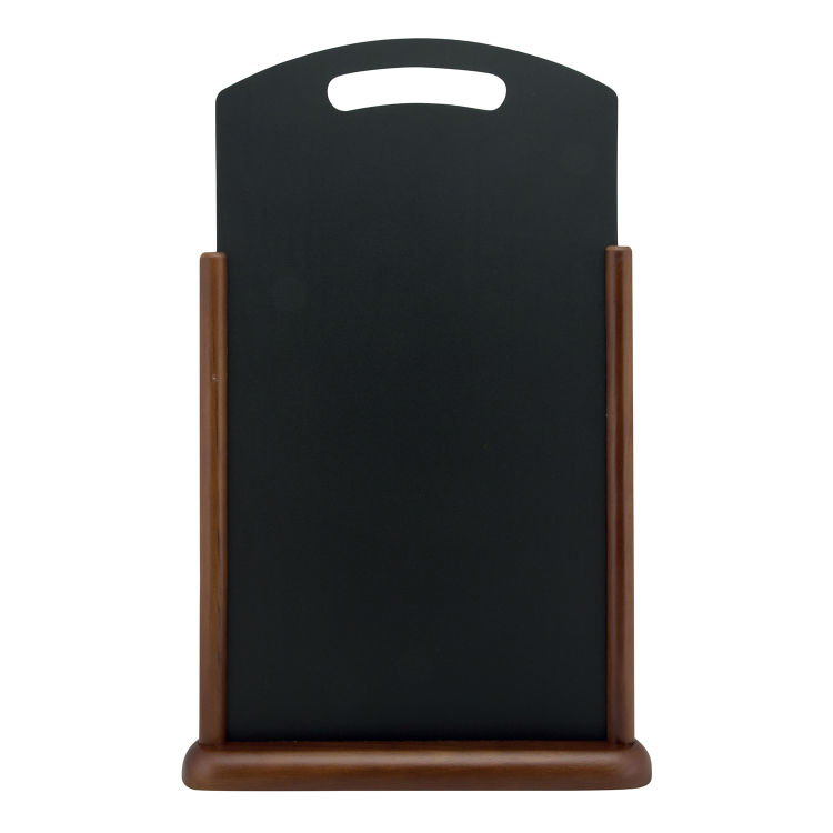Tischtafel Handle mit Griff – Holzsockel dunkelbraun lackiert