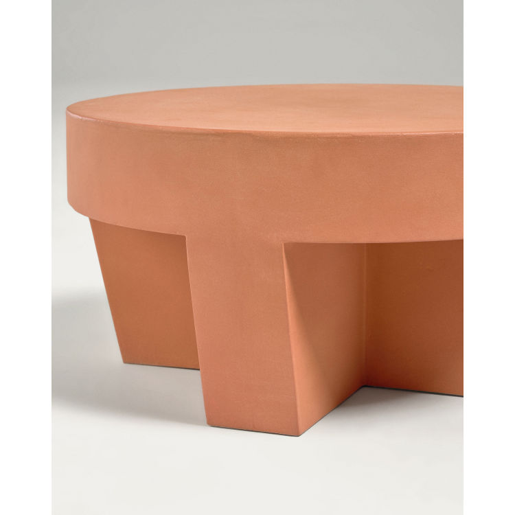 Vilena runder Outdoor Couchtisch aus Terrakotta