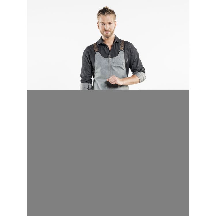 Latzschürze Forene Cross Grey Denim W75 –L90