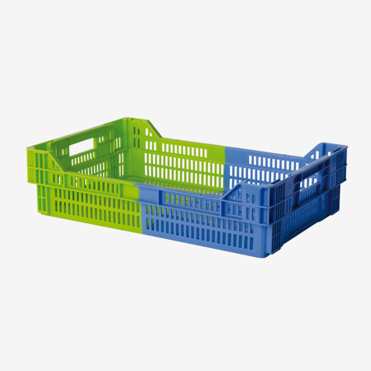 Caisse ajourée empilable et emboîtable bicolore 27 L