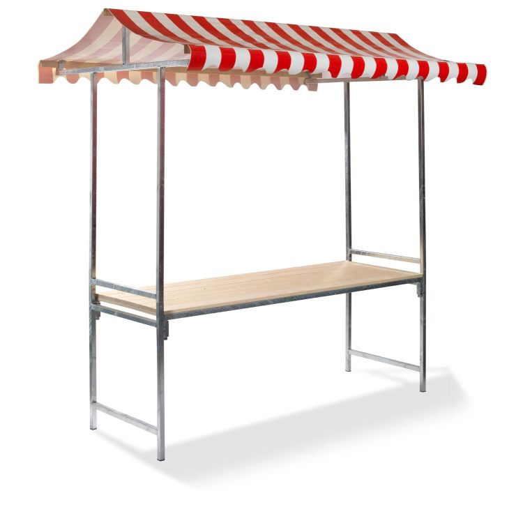 Étal de marché, bâche PVC ignifugée, bois d'épicéa