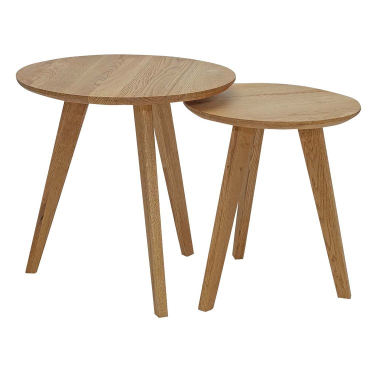 2er-Set Beistelltisch 'Tom', Wildeiche