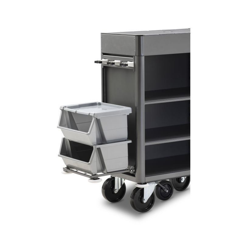 Mülltrennungsbox ohne Deckel, Kunststoff Silbergrau, 40 Liter