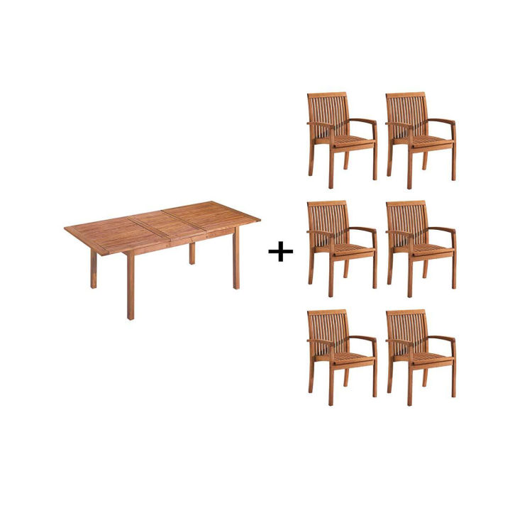 Gartenmöbel-Set 'Enya', 7-teilig, 6 Sessel, 1 Tisch