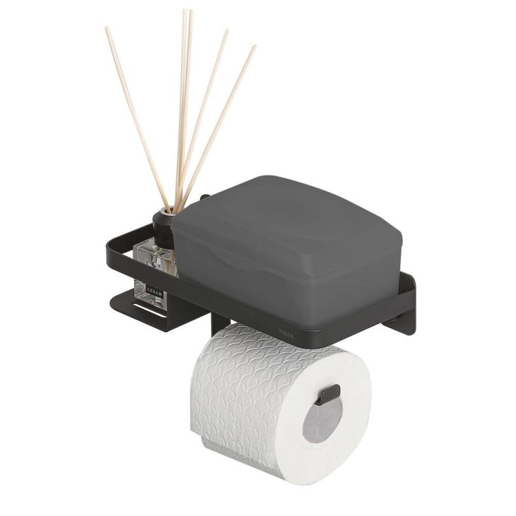 Porte-rouleau papier toilette avec tablette Caddy