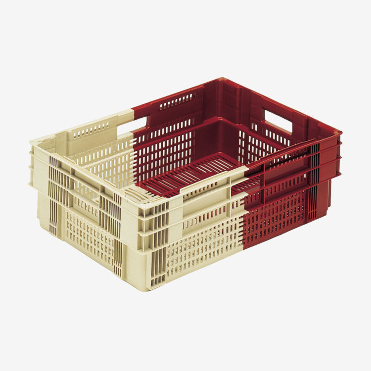 Caisse ajourée empilable et emboîtable bicolore 35 L