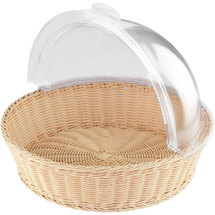 Brotkorb mit Roll-Top Deckel, rund