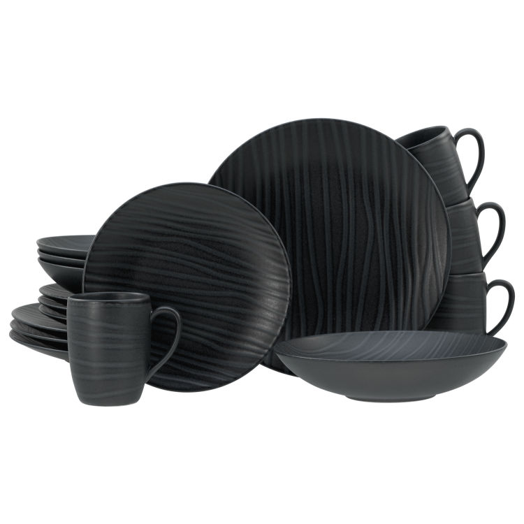 WAVES black - Kombiservice 16-tlg