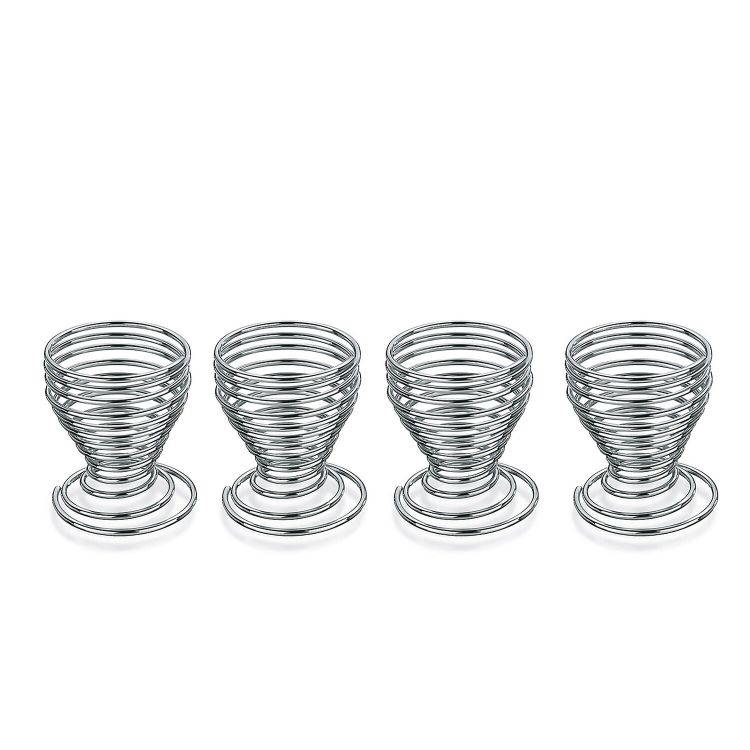 Set de 4 coquetiers Globul en métal chromé