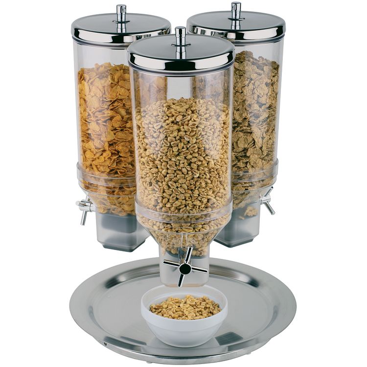 Cerealienspender Rotation 3x 4,5 l Edelstahl Rotation 3x 4,5 l Edelstahl