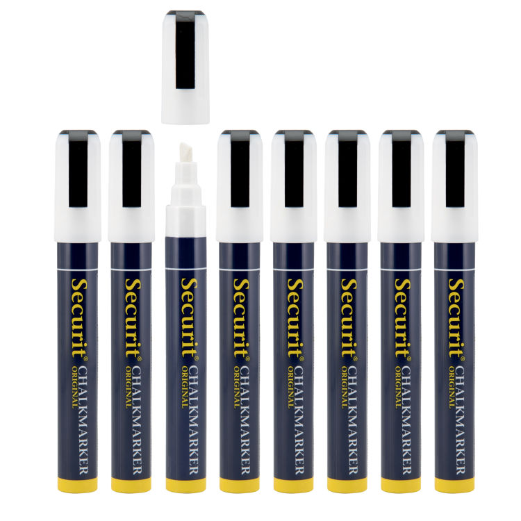 Set di 8 pennarelli a gesso liquido Punta smussata 2-6mm