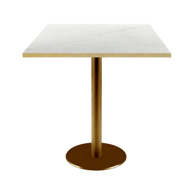 Tavolo Rome quadrato base dorato - bordi color ottone