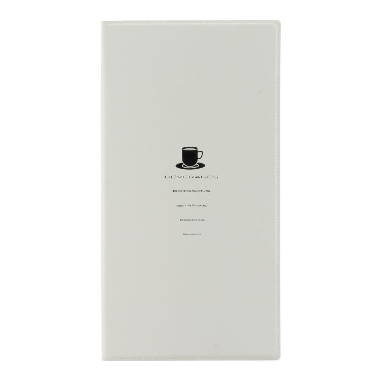Getränkekartenhülle A45 Trendy - Weiß - Kunstleder - 4 Sichtfenster